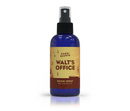 A blue Disney room spray bottle with a label reading 'Walt's Office' and additional text indicating it is a fragrance spray - Park Scents